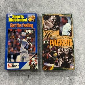 NEW 2 VINTAGE FOOTBALL VHS 1987 SPORTS ILLUSTRATED. 97 GREEN BAY PACKERS HISTORY